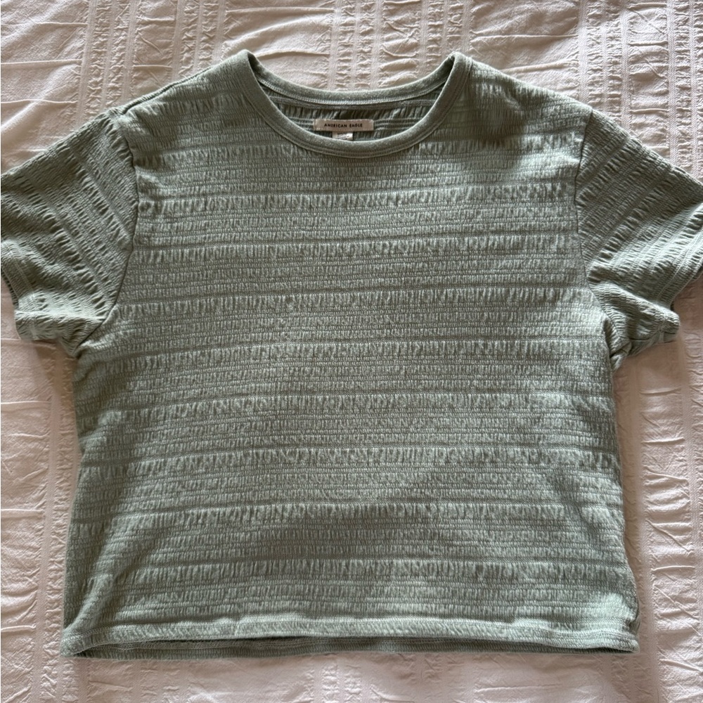 American Eagle Outfitters Textured Mint Green Tee